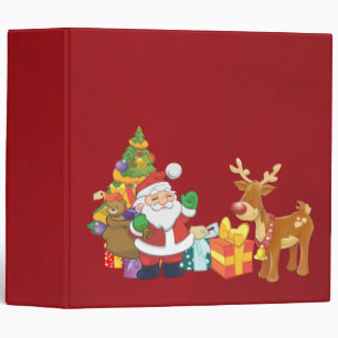 Classeur Santa and Reindeer par Christmas Tree with Present
