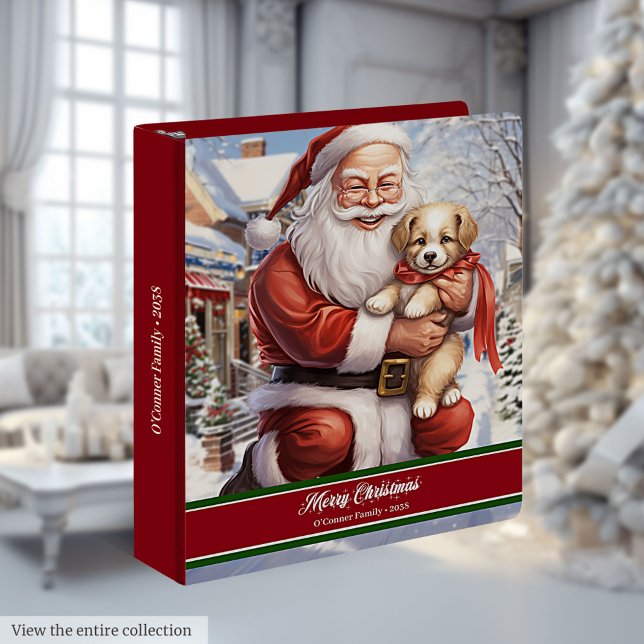 Classeur Santa Claus with Puppy Ring Binder Memory Book (Santa Claus with Puppy Ring Binder Memory Book)