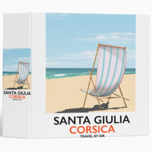 Classeur Santa Giulia Corse "voyage par avion" affiche de p