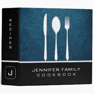 Classeur Saphir bleu Cuisine de famille en cuir