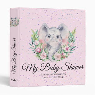 Classeur Saupoudrer le BABY SHOWER éléphant Notes du planif