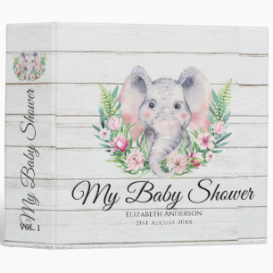 Classeur Saupoudrer le BABY SHOWER éléphant Notes du planif