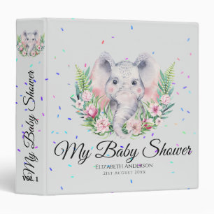 Classeur Saupoudrer le BABY SHOWER éléphant Notes du planif