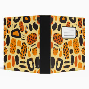 Classeur "Savanna Pop : Vibes tribales en orange et noir"