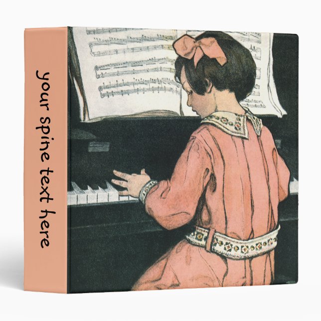 Classeur Scales de Jessie Willcox Smith, Piano Music Girl (Devant/Côté)