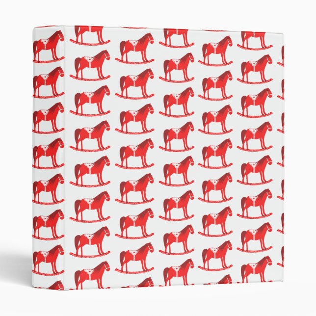 Classeur Scandinave Noël Cheval Rocking Motif (Devant/Côté)