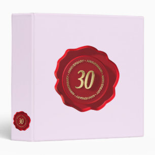 Classeur sceau de cire rouge du 30e anniversaire