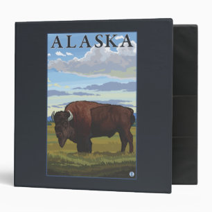 Classeur Scène de bison - Poster Vintage voyage