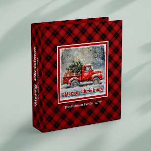 Classeur Scène de Noël rustique avec camion rouge fantaisis
