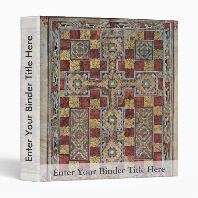Classeur Scène Lindisfarne Gospels: Page de tapis par membr (Devant/Côté)