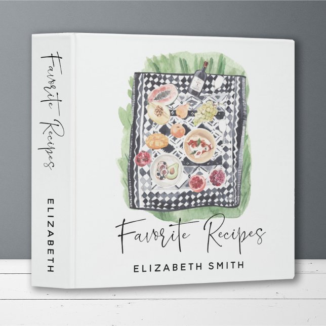 Classeur Scènes de pique-nique illustrées modernes Recettes (Créateur téléchargé)