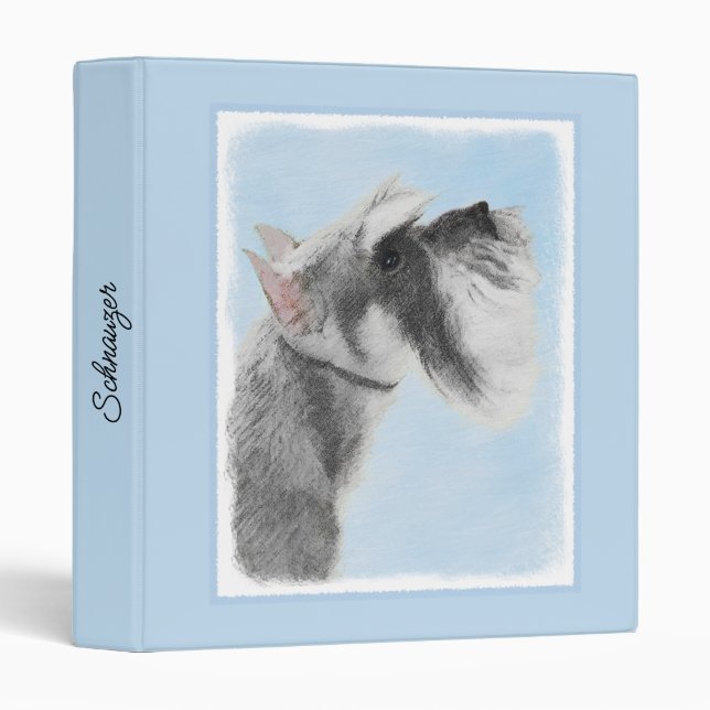 Classeur Schnauzer (Giant, Standard) Peinture - Chien Art 3 (Devant/Côté)