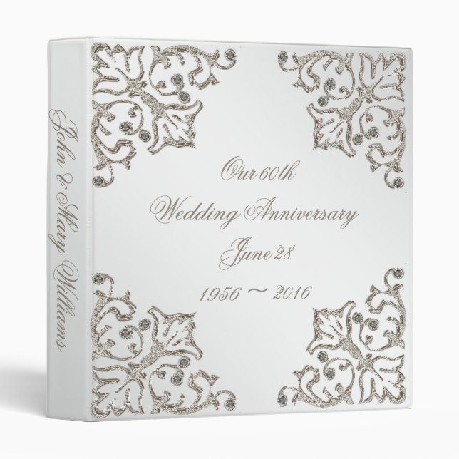 Classeur Scintillent le soixantième anniversaire de mariage (Devant/Côté)