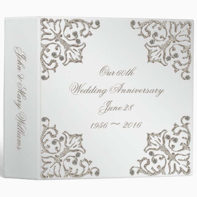 Classeur Scintillent le soixantième anniversaire de mariage (Devant/Côté)