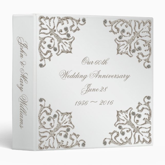 Classeur Scintillent le soixantième anniversaire de mariage (Devant/Côté)