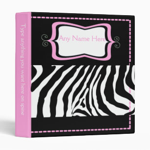 Classeur scolaire branché Zebra Stripe Pink
