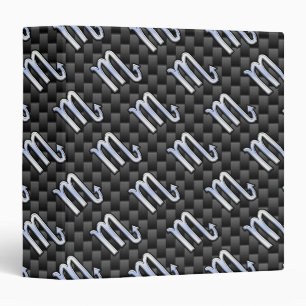 Classeur Scorpio Zodiac Sign on Carbon Fibre Print