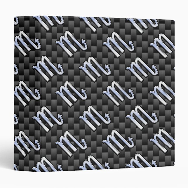 Classeur Scorpio Zodiac Sign on Carbon Fibre Print (Devant/Côté)