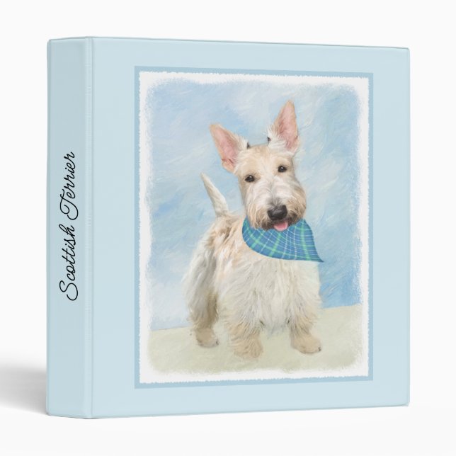 Classeur Scottish Terrier Wheaten Dog Painting Art original (Devant/Côté)