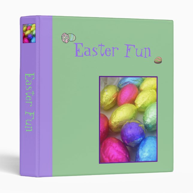 Classeur Scrapbook / Album 'Pâques Fun' (Devant/Côté)