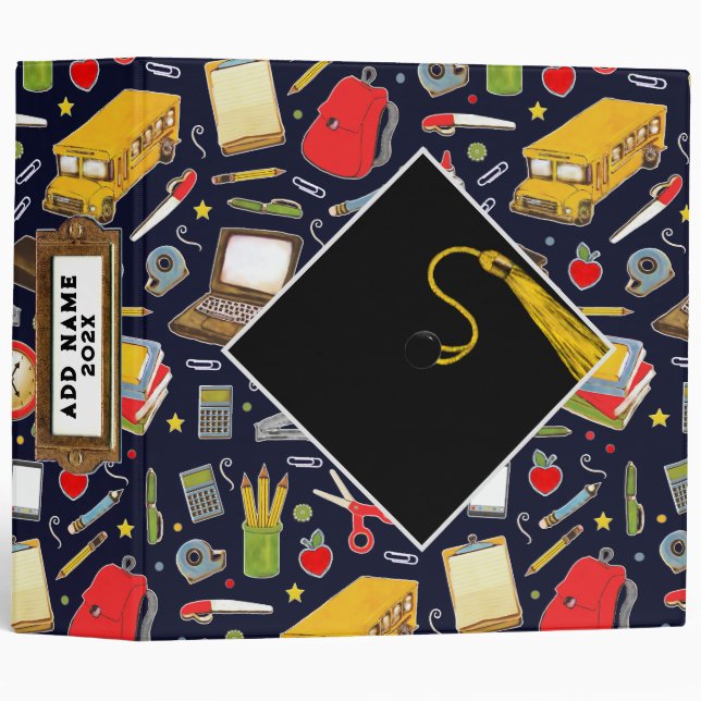 Classeur Scrapbook de diplôme personnalisé (Devant/Côté)