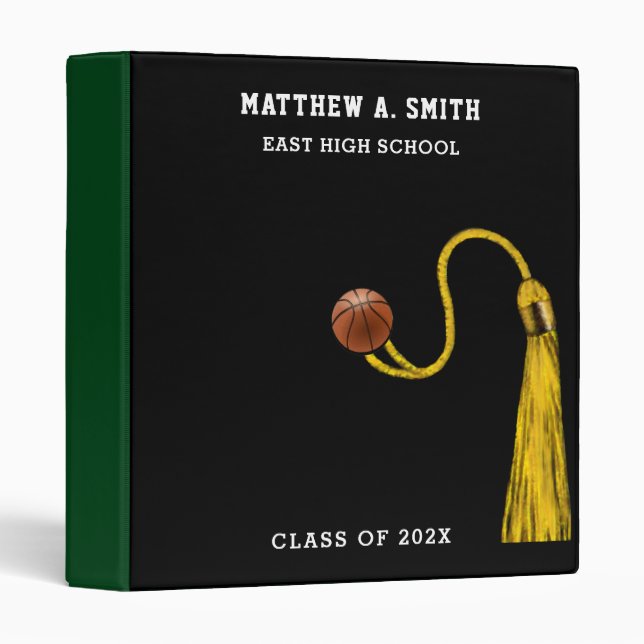 Classeur Scrapbook d'études de basket-ball (Devant/Côté)