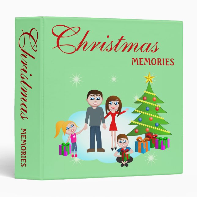 Classeur Scrapbook du matin de Noël/Classeur de l'album pho (Devant/Côté)