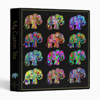 Classeur Scrapbook Personnalisé Elégant Colorful Elephants