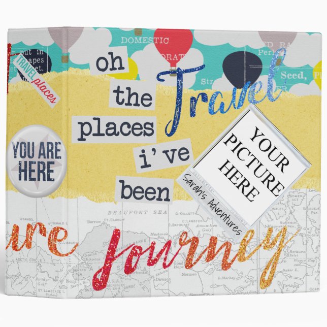 Classeur Scrapbook Personnalisé Voyage (Devant/Côté)