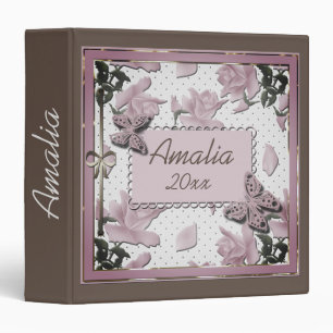Classeur scrapbooking rose 3 anneau