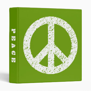 Classeur Scribble Stenciled Peace (1in) - Blanc sur rouge