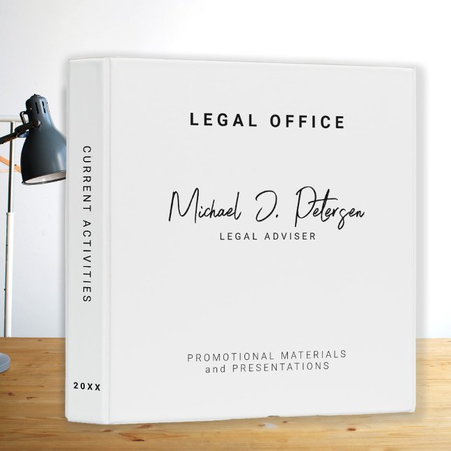 Classeur Script calligraphy minimalist professional office (Créateur téléchargé)