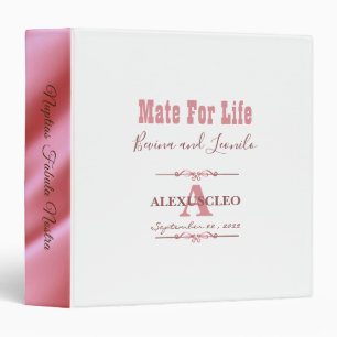 Classeur Script corail avec monogramme