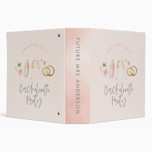 Classeur Script de cocktail moderne girly rose bachelorette