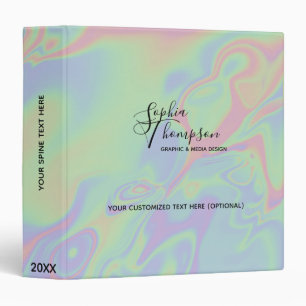 Classeur Script d'effet holographique moderne Rainbow Paste