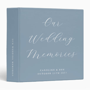 Classeur Script minimaliste Dusty bleu personnalisé photo d