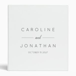 Classeur Script minimaliste moderne mariage blanc personnal