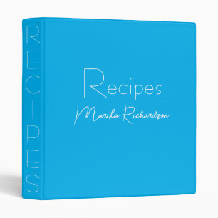 Classeur Script minimaliste moderne Sky Blue Recettes