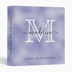 Classeur Script moderne Très Peri Purple Foil Monogramme