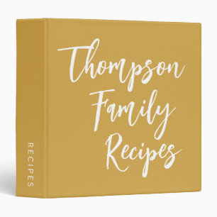 Classeur Script personnalisé Recettes familiales modernes J
