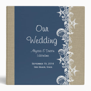 Classeur Sea Garland Marine Blue Tropical Beach Mariage