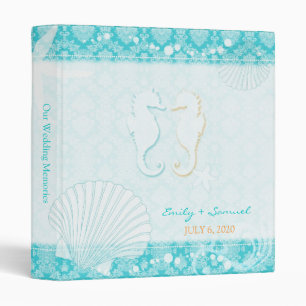 Classeur Sea Horse Couple Mariage Turquoise Photo Book Clas