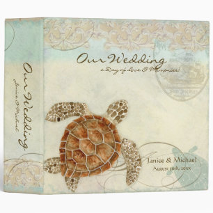 Classeur Sea Turtle Modern Coastal Ocean Beach Swirls