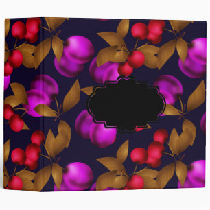 Classeur Seamless dark plum fruits purple berries cherry