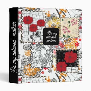 Classeur Seamless retro vintage patchwork quilting poppies