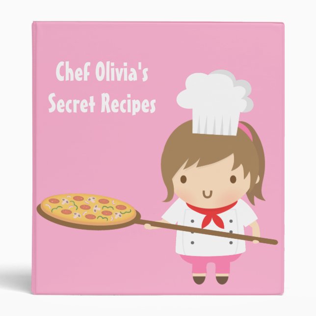 Classeur secret mignon de recette de fille et de (Devant)