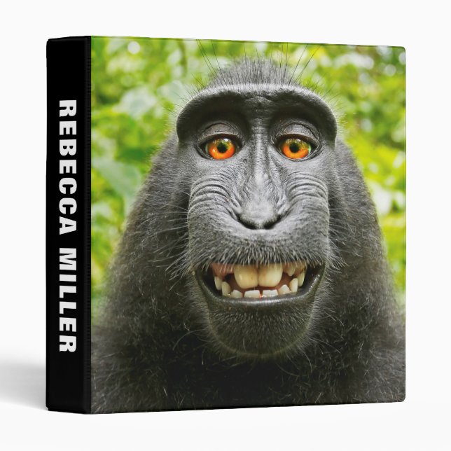 Classeur Selfie de singe (Devant/Côté)