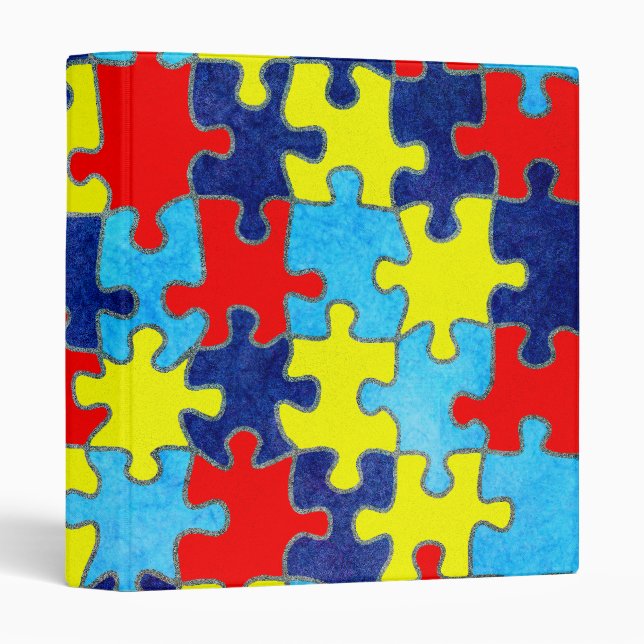 Classeur Sensibilisation sur l'autisme-Puzzle par Shirley T (Devant/Côté)