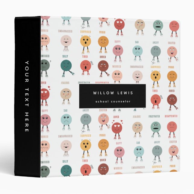 Classeur Sentiments Émotions Visages Graphique Conseiller s (Devant/Côté)