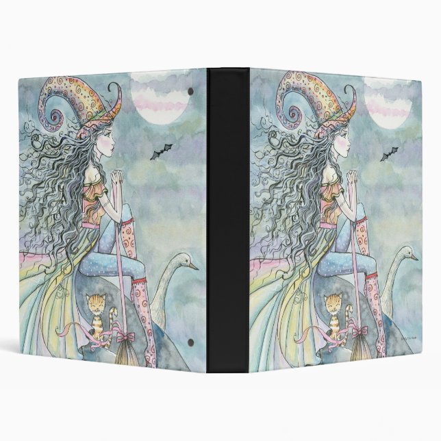Classeur Septembre Vent Witch Chat Goose Art (Arrière-plan)